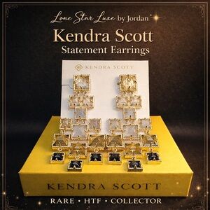 RARE/HTF Kendra Scott Statement Earrings Gold Neutral Mix | Collector Luxe Piece